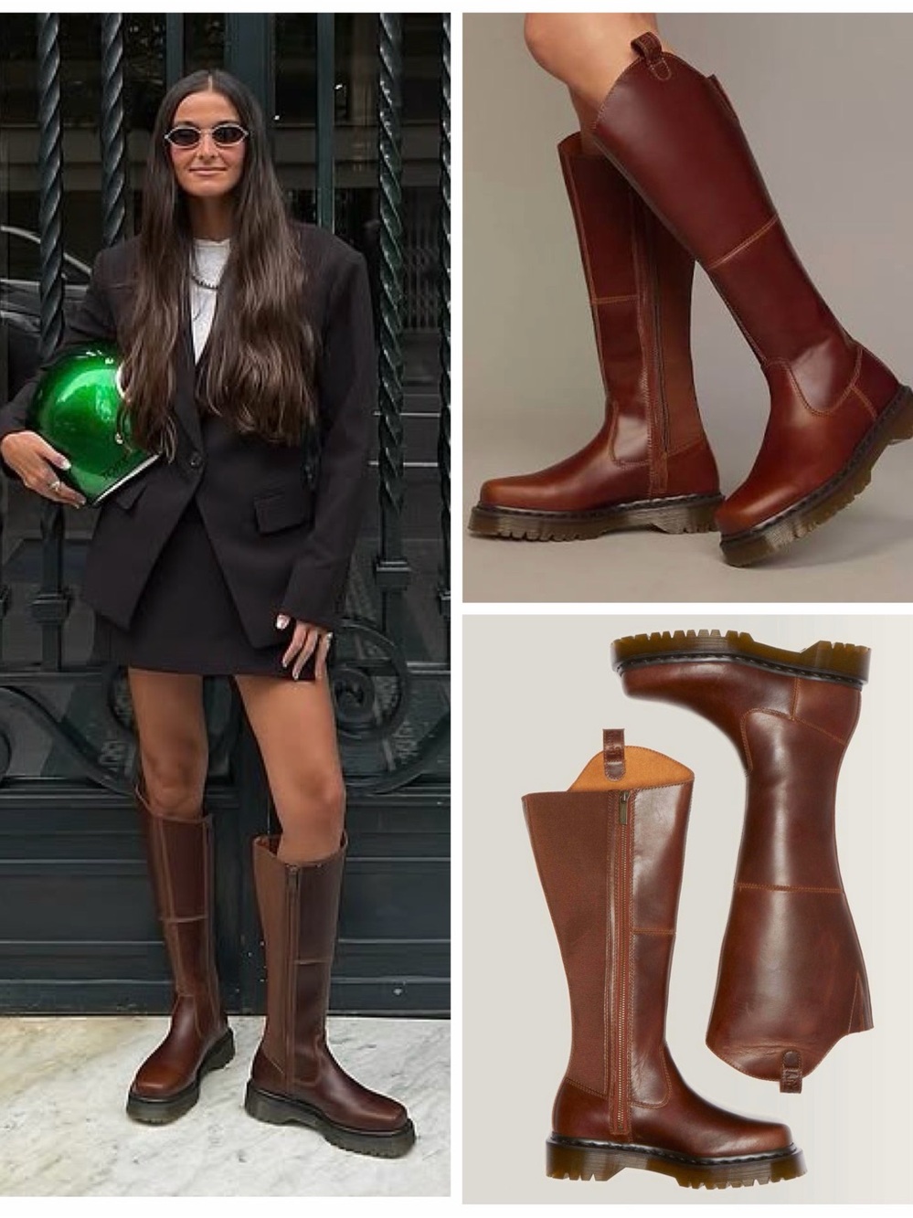 Dr. Martens Amaayah Hi Butterscotch Leather Knee High Boots Size 8 NIB - Picture 8 of 16